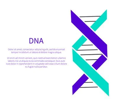 DNA Deoxyribonucleic Acid Chain Logo Design Blue Stock Illustration