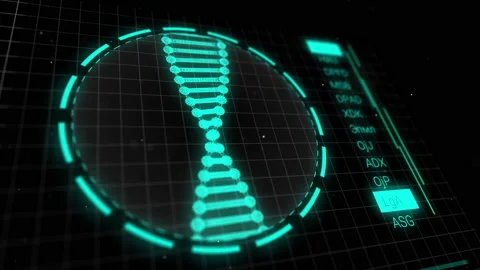 DNA digital analysis on screen in laboratory. DNA results on lab equipment Stock Footage 139257396