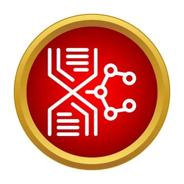 Dna digital genetic code technology processing icon Stock Illustration