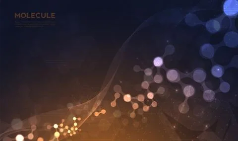 DNA digital, sequence, code structure with glow. Science concept and nano tec Illustrazione stock