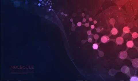 DNA digital, sequence, code structure with glow. Science concept and nano tec Illustrazione stock