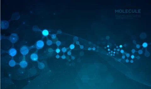 DNA digital, sequence, code structure with glow. Science concept and nano tec イラスト素材