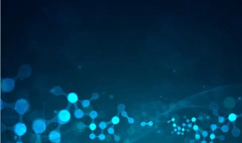 DNA digital, sequence, code structure with glow. Science concept and nano tec Illustrazione stock