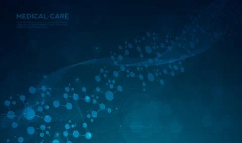 DNA digital, sequence, code structure with glow. Science concept and nano tec 스톡 일러스트