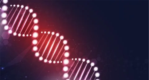 DNA digital, sequence, code structure with glow. Science concept and nano tec Illustrazione stock