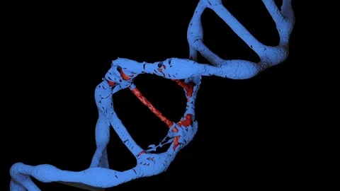 Dna disorder. Strand structure. Genetic dna damage process. Stock Footage