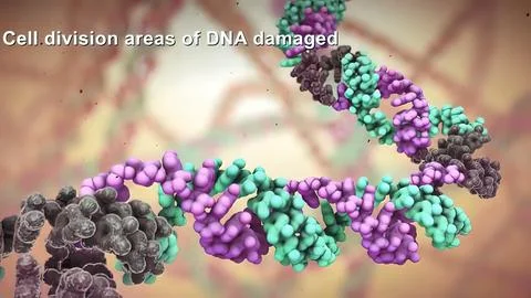 Dna disorder. Strand structure. Science chemistry and medical concept. Stock Illustration