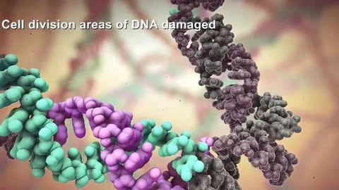 Dna disorder. Strand structure. Science chemistry and medical concept. Stock Illustration