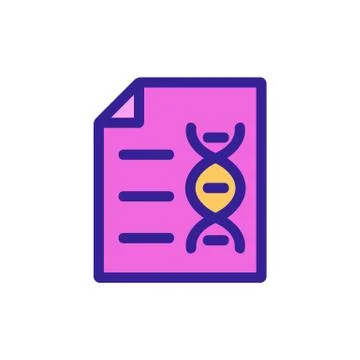 Dna document icon vector. Isolated contour symbol illustration 스톡 일러스트