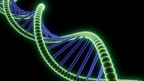 DNA Double Helix 3D Digital Illustration and Molecular Base Pairs 4K Video stock 332133901