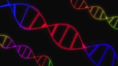 DNA Double Helix 3D Digital Illustration Multi-Colored Structure 4K Video stock 332133917