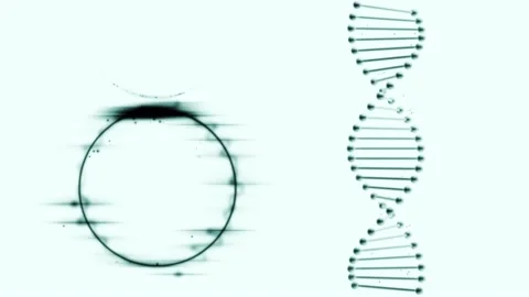DNA double helix and a circle producing black light. Stock Footage 131099599