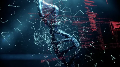 DNA double helix and codes Video stock 107675766