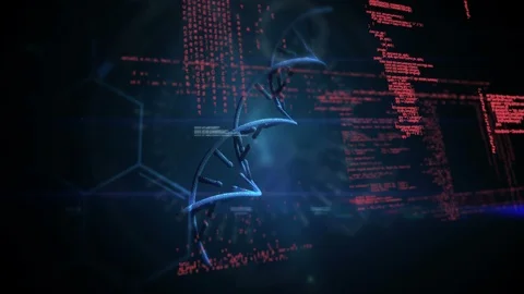 DNA double helix and codes Stock Footage 107679730
