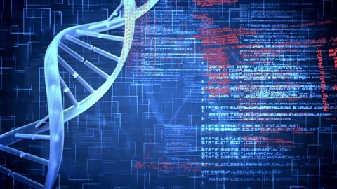 DNA double helix and digital codes Stock Footage 107665488