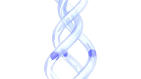 DNA double helix animation with glowing blue light pulse 3D video Stock Footage 343526030