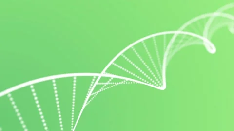 DNA double helix animation loop with depth green Video stock 64660656