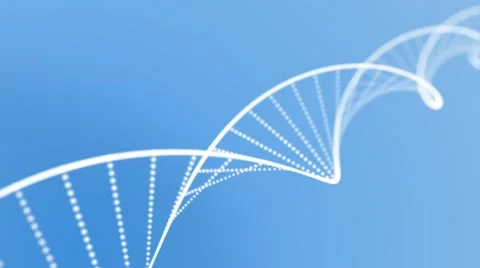 DNA double helix animation loop with depth blue Stock Footage 64660696