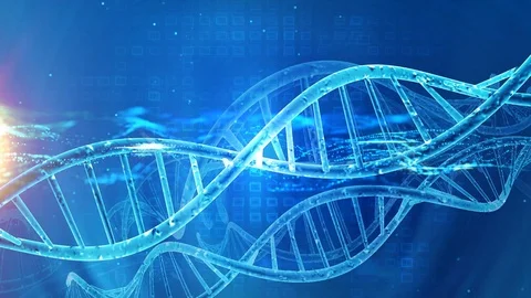 DNA double helix blue background Stock Footage 95148233