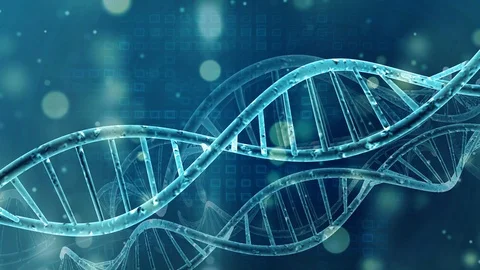 DNA double helix bue background Video stock 90161103