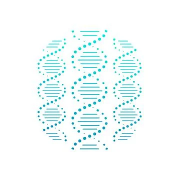DNA, the double helix of the DNA molecule. Logo for medicine, biology, chemis Stock Illustration