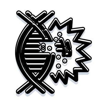 Dna double helix facing damage and mutation Stock Illustration