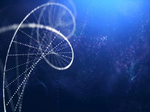 DNA double helix form by particles , medical background Video stock 75864500