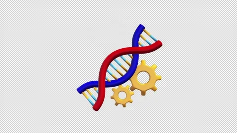 DNA double helix with gears Stock Footage 308000087