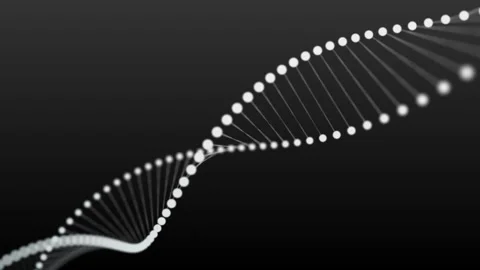 DNA Double Helix Glowing Particles on Black, Genetics and Biotech Looping 4K Stock Footage 306393557