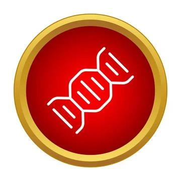 Dna double helix icon on red button Stock-Illustration