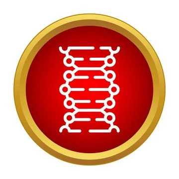 Dna double helix icon red circle biology Stock Illustration
