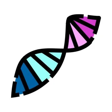 Dna double helix icon representing genetics research Illustrazione stock