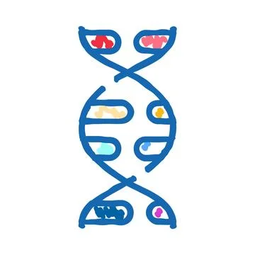 Dna double helix icon representing genetics and science Stock Illustration