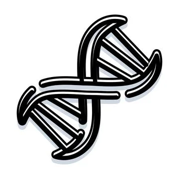 Dna double helix icon representing genetics and science Illustrazione stock