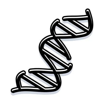 Dna double helix icon representing genetics and biology Stock Illustration