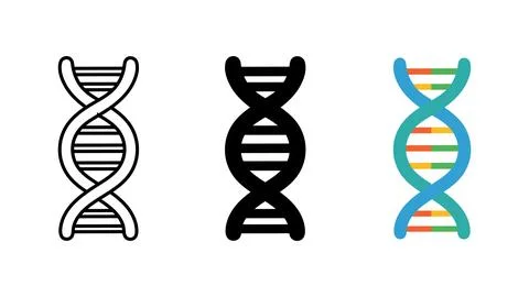 DNA double helix icon set Stock Illustration