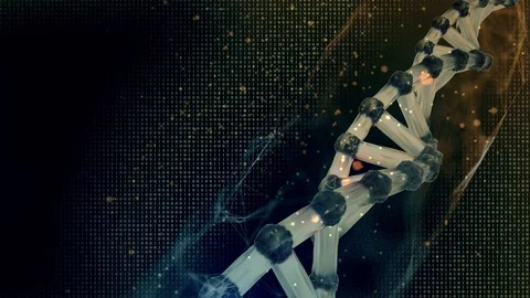 DNA Double Helix Model in dark background. Copyspace  Stock Footage 89463454