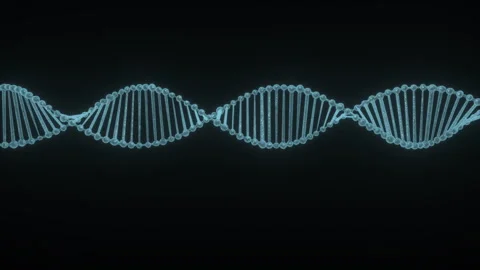DNA Double Helix Molecule Glowing 3D Structure Science Background Video stock 338390260