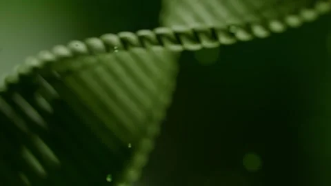 Dna Double Helix Rotating in Abstract Green Genetic Background 库存影片 331110038