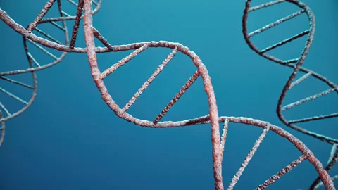 DNA double helix rotating against a blue background Stock-Footage 314011870