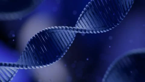 Dna Double Helix Rotating in a Digital Biological Research Laboratory Space 库存影片 331110066