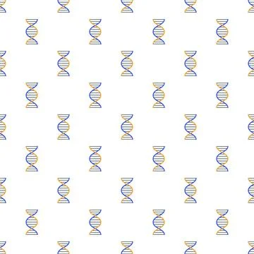 Dna double helix seamless repeating pattern background Stock Illustration