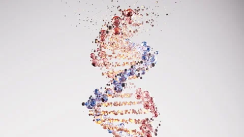 DNA Double Helix Self-Assembly from Particles 4K Seamless Loop Stock Footage 345492603