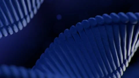 Dna Double Helix Strand Rotating in a Dark Digital Space Background 库存影片 331110024