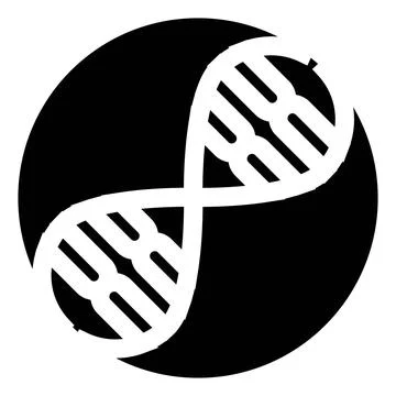 Dna double helix structure in black circle icon イラスト素材