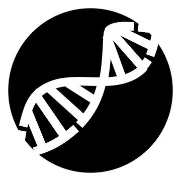 Dna double helix structure in black circle icon イラスト素材