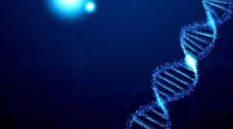 DNA double helix structure on dark blue background, illustration. Banner de.. 스톡 사진