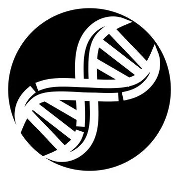Dna double helix structure forming abstract science emblem Illustration