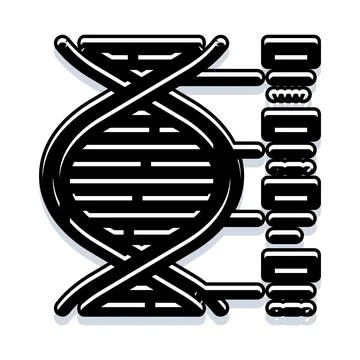 Dna double helix structure with genetic sequence Illustration