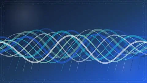 Dna double helix structure glowing with light trails against dark space bac.. Stock Illustration